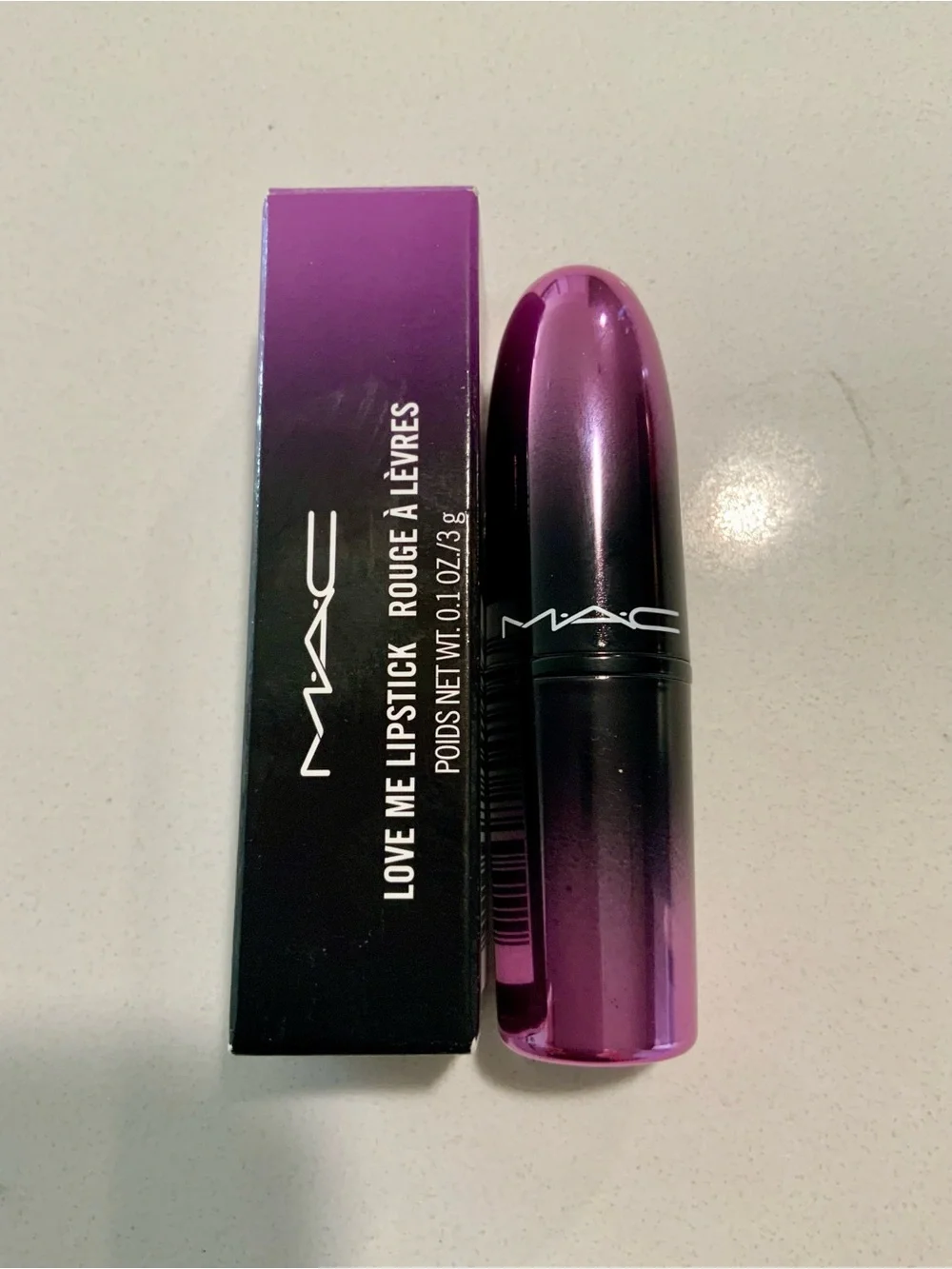 MAC Cosmetics Love Me Lipstick 413 Let Them Eat Cake! - Violet New in Box.